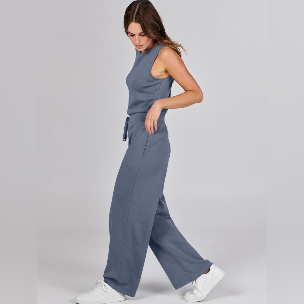 ANRABESS Jumpsuits 2024 Casual Dressy Romper Wide Leg Long Pant Outfit Fashion3 - Picture 4 of 9